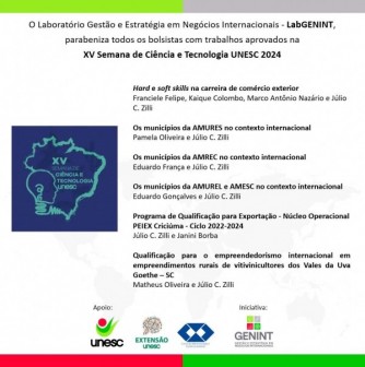 LabGENINT presente na XV Semana de Cincia e Tecnologia UNESC